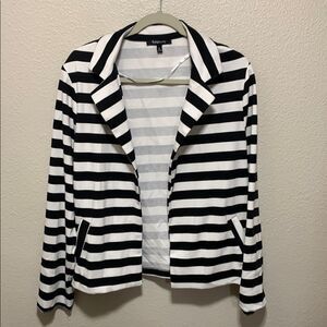 Relativity Black and White Striped Blazer
